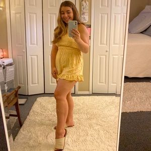 Yellow Floral Romper- Hollister Co